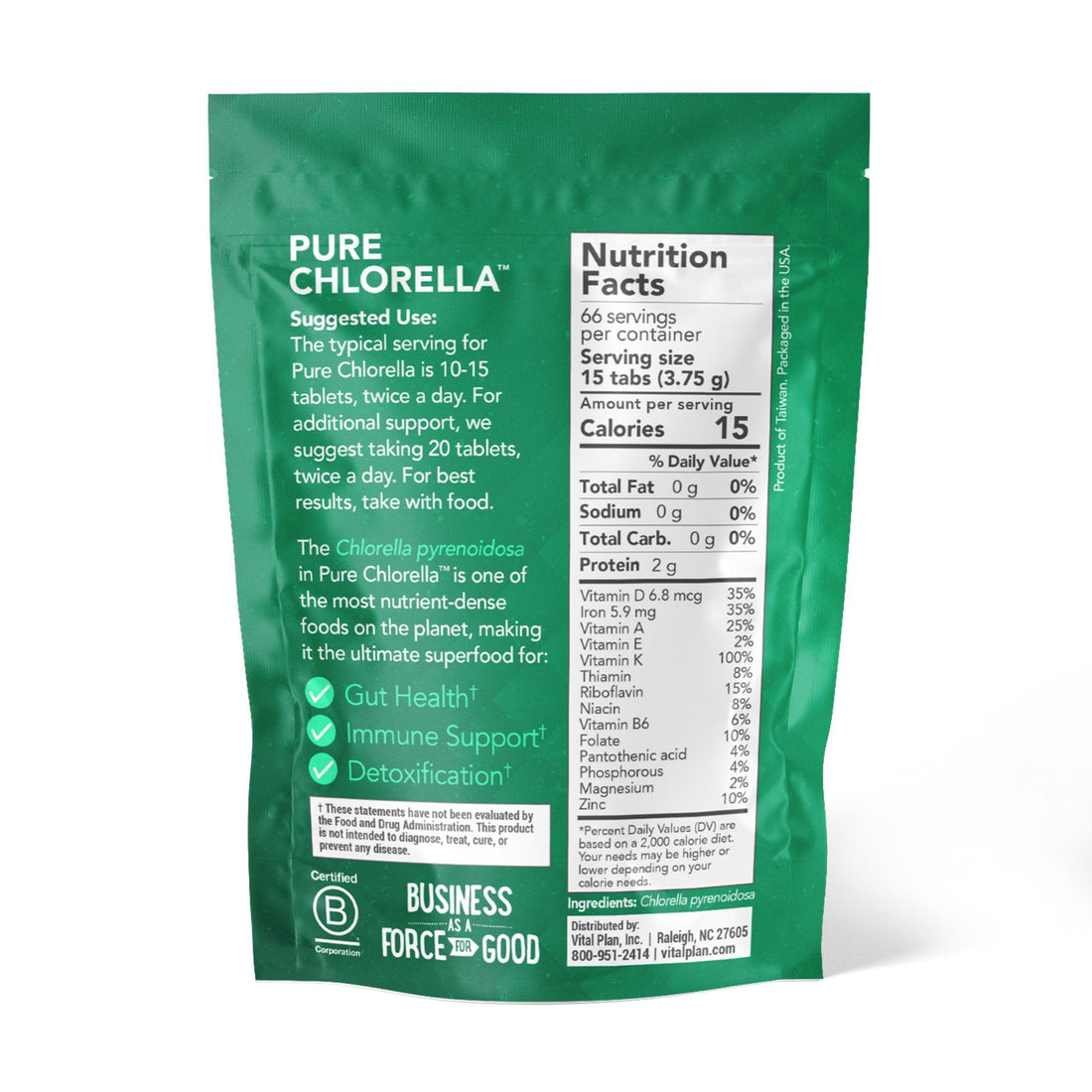 Pure Chlorella - Vital Plan