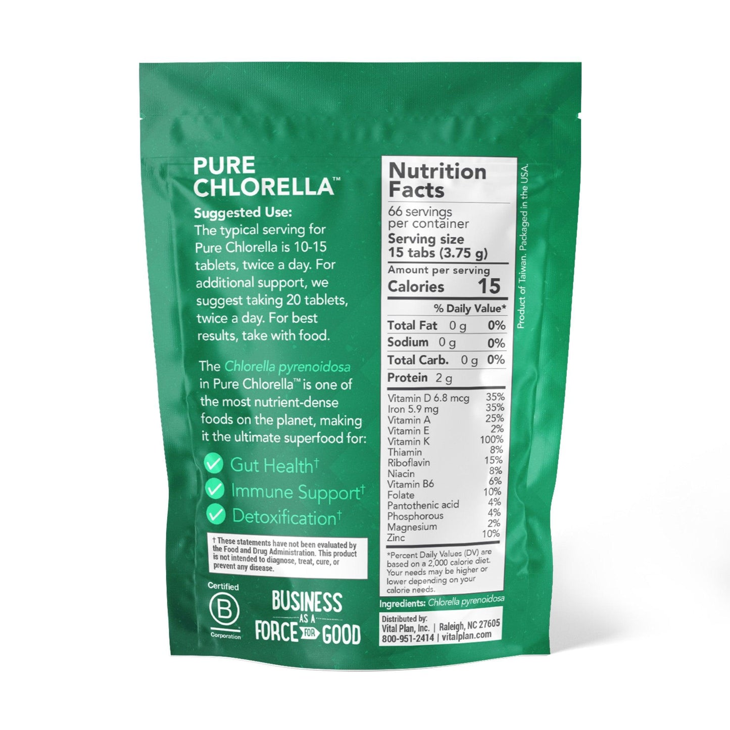 Pure Chlorella - Vital Plan