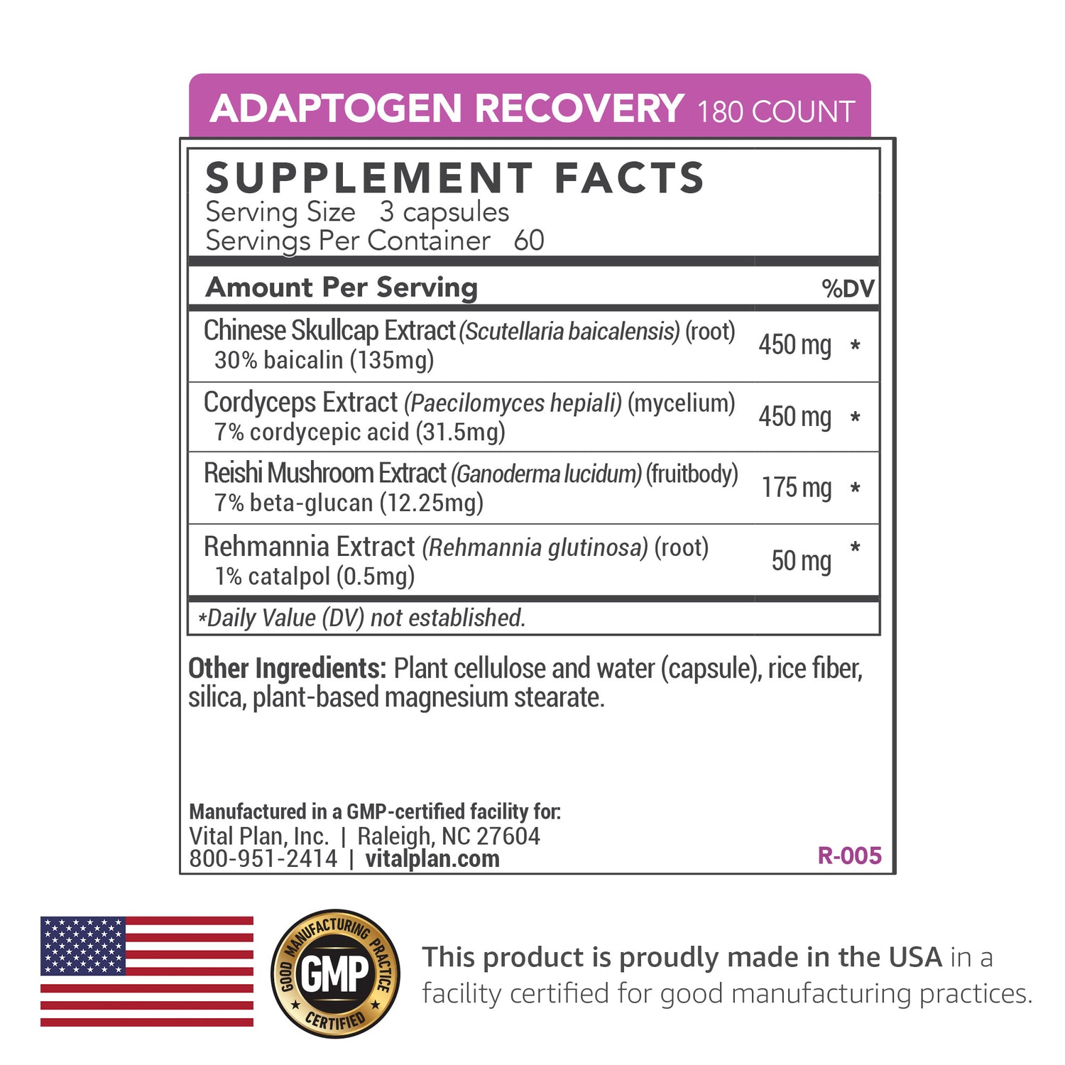 R005-180ct_Adaptogen_Recovery_Facts_Panel - Vital Plan